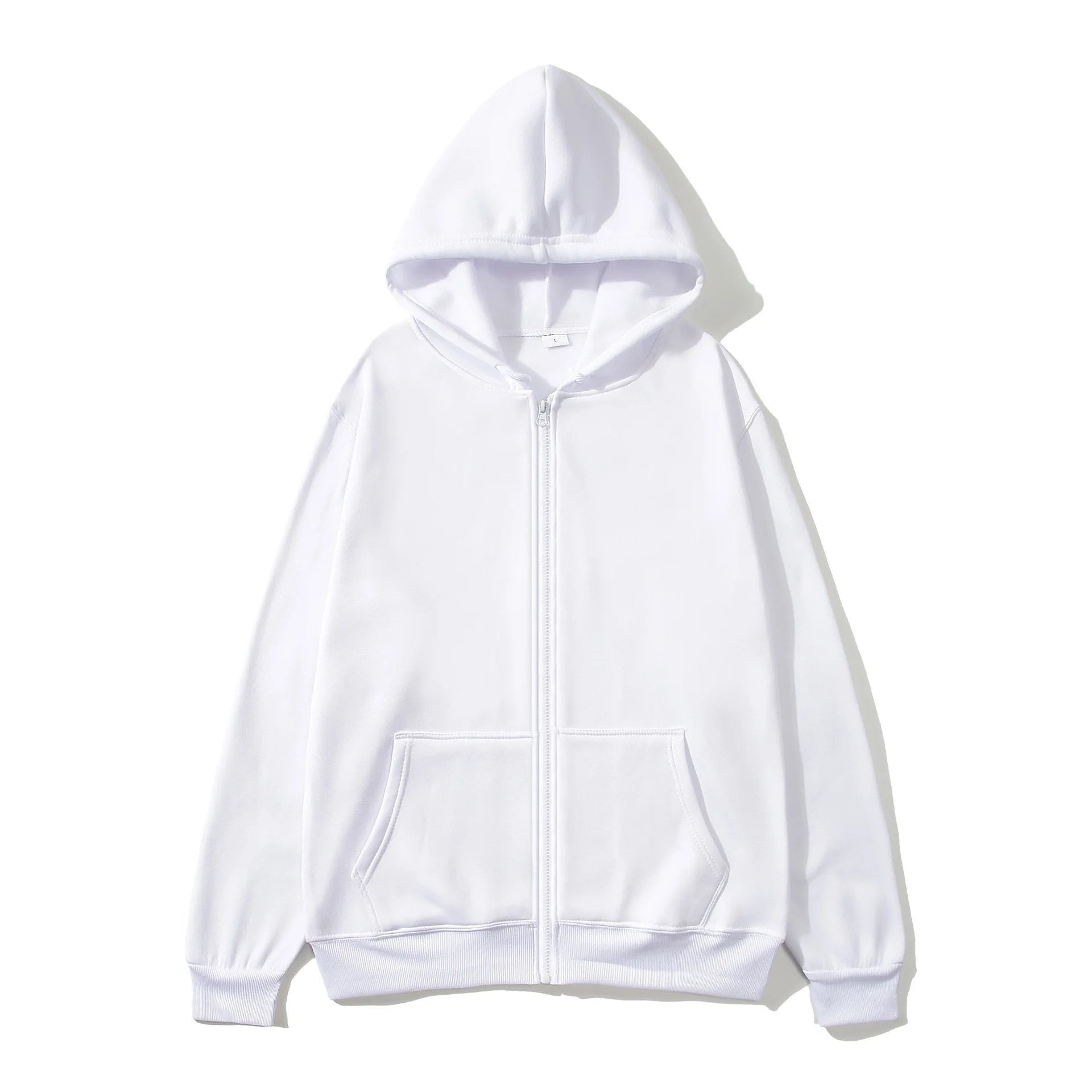 2025 unisex zipper sweatshirt cardigan hooded sweatshirt solid color sportswear top for autumn and winter