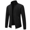 Winter Men's Knitted Sweater Jacket - Casual Cardigan with Stand-Up Collar