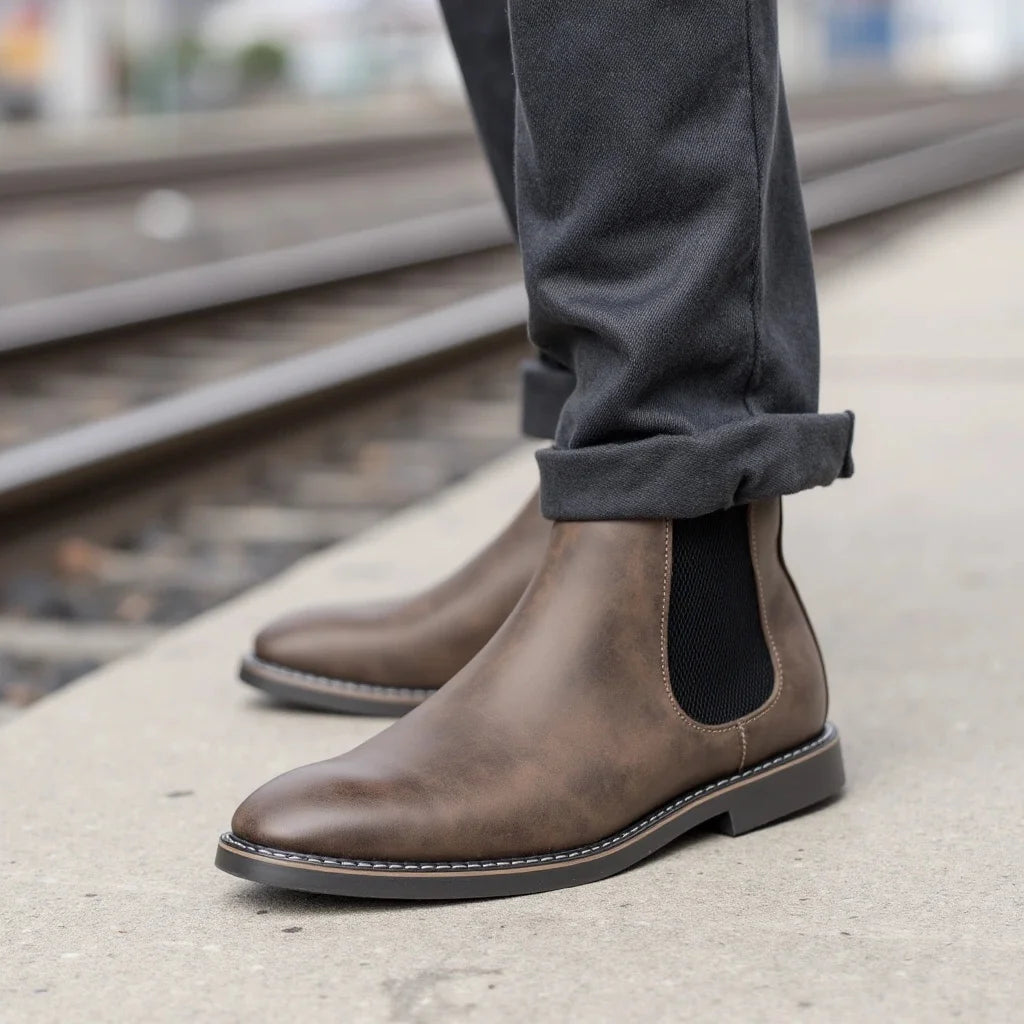Men's 2026 Casual Comfortable Retro Chelsea Boots Fashion Leather