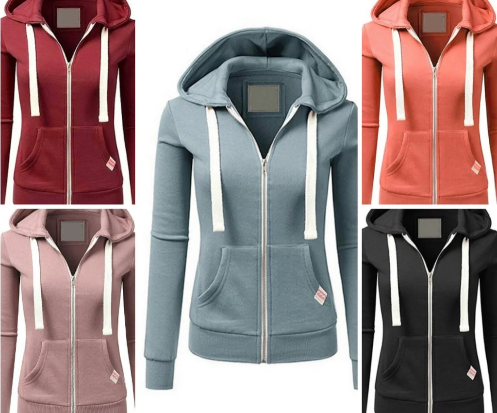 Autumn and Winter Hooded Sweatshirt for Women's Casual Streetwear - Zipper Sports Shirt, Long Sleeved Jacket, Hoodie Top
