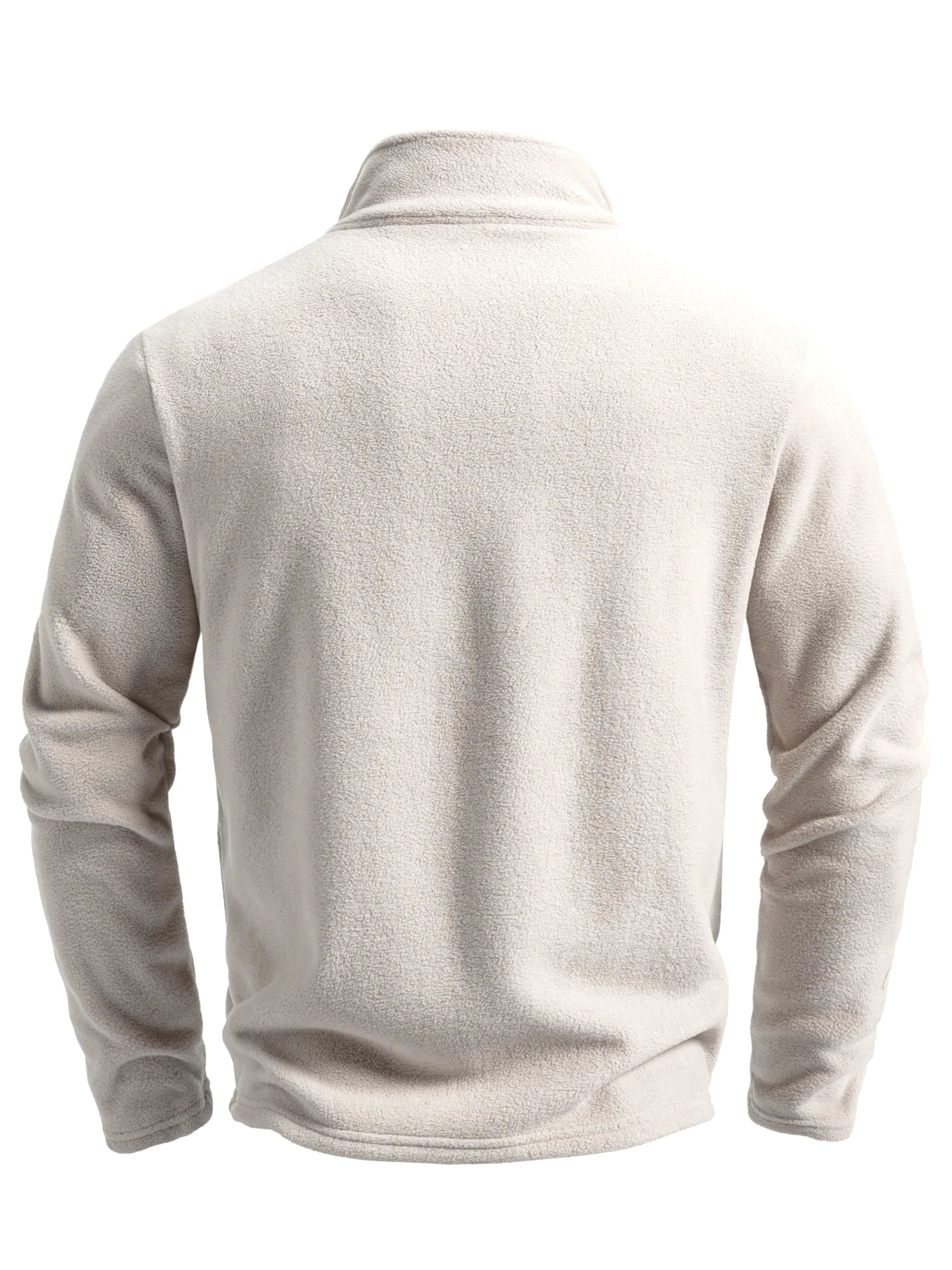 Men's Solid Color Fleece Warm Top - Zip-Up Cardigan for Outdoor Leisure in Spring and Autumn