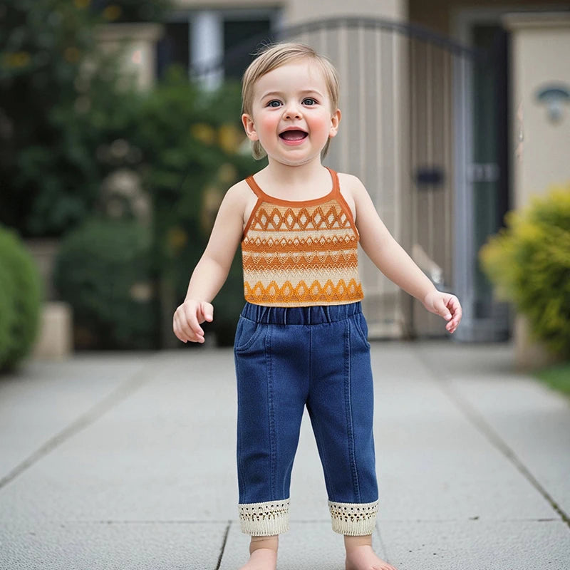 Girls Sleeveless Knit Top