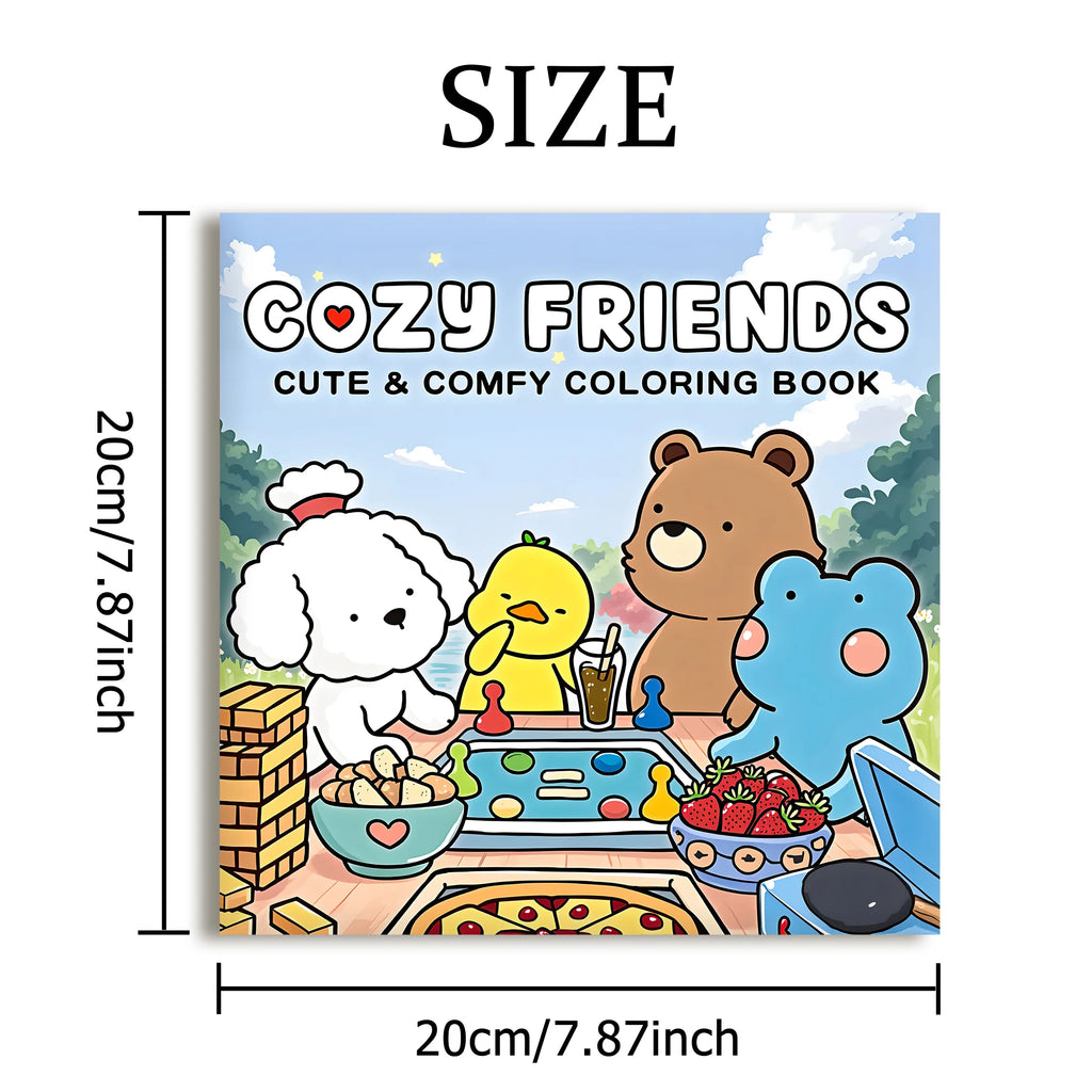 COZY FRIENDS: Coloring Book for Adults Featuring Cute Cozy Daily Activities for Relaxation (Cozy Spaces Coloring)