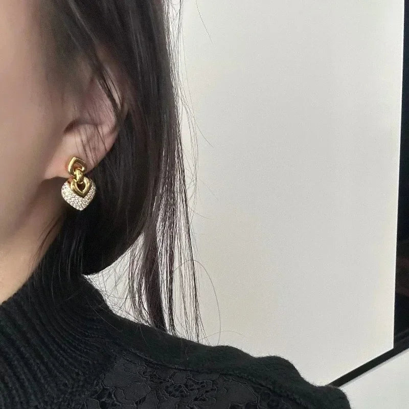 Elegant Glossy Heart-shaped Earrings