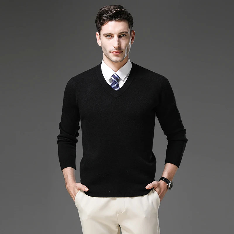 Top Grade Thick Anti-Pilling New Fashion Brand Autumn Winter Knit Pullover Men Slim Fit Sweater Business Casual Woolen Jumper