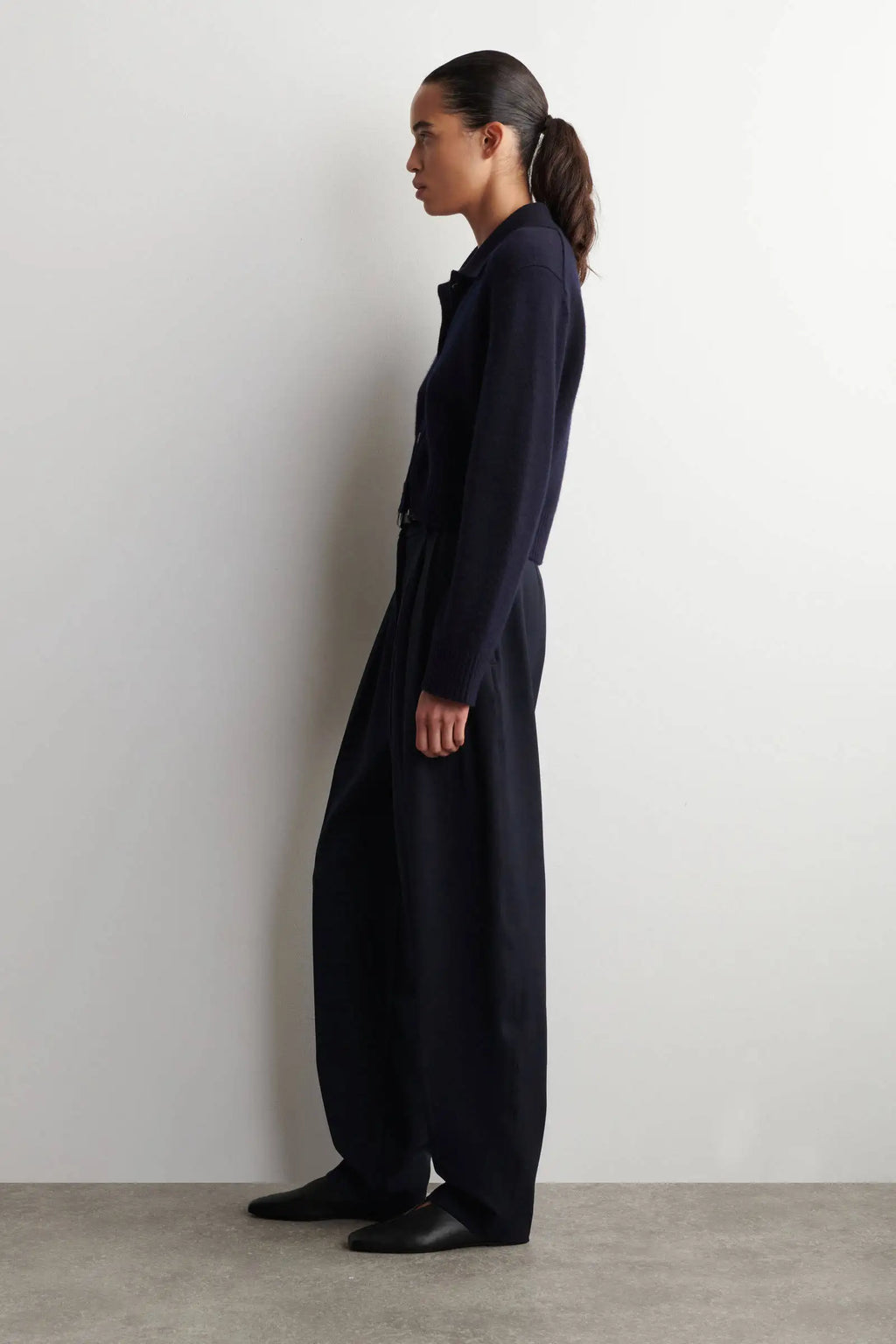 Ethereal MD 2026 Cosmod Spring New Style Women's Casual Standard Style Navy Blue Button-Down Cardigan
