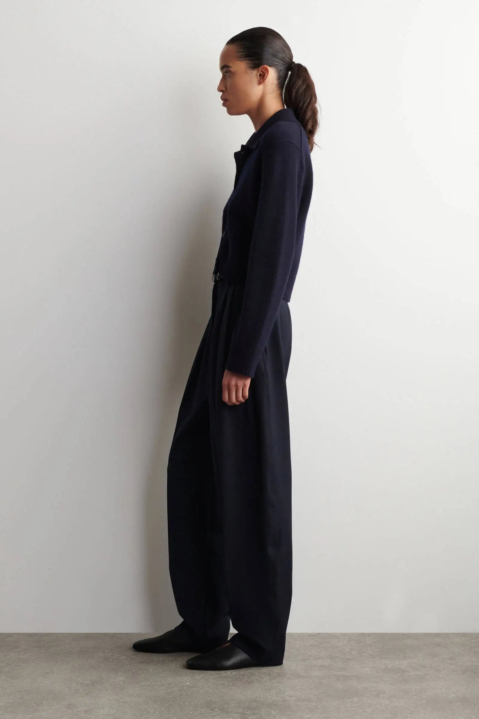 Ethereal MD 2026 Cosmod Spring New Style Women's Casual Standard Style Navy Blue Button-Down Cardigan