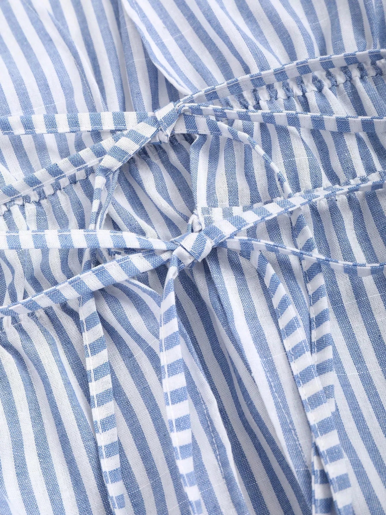 Striped Tie Bow Puff