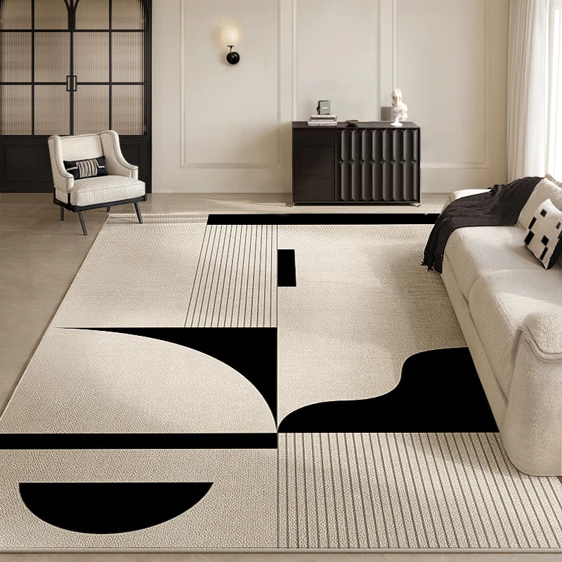 VIKAMA Scandinavian Minimalist Style Abstract Carpet for Living Room and Bedroom - Large Sofa Carpet for Home Decoration