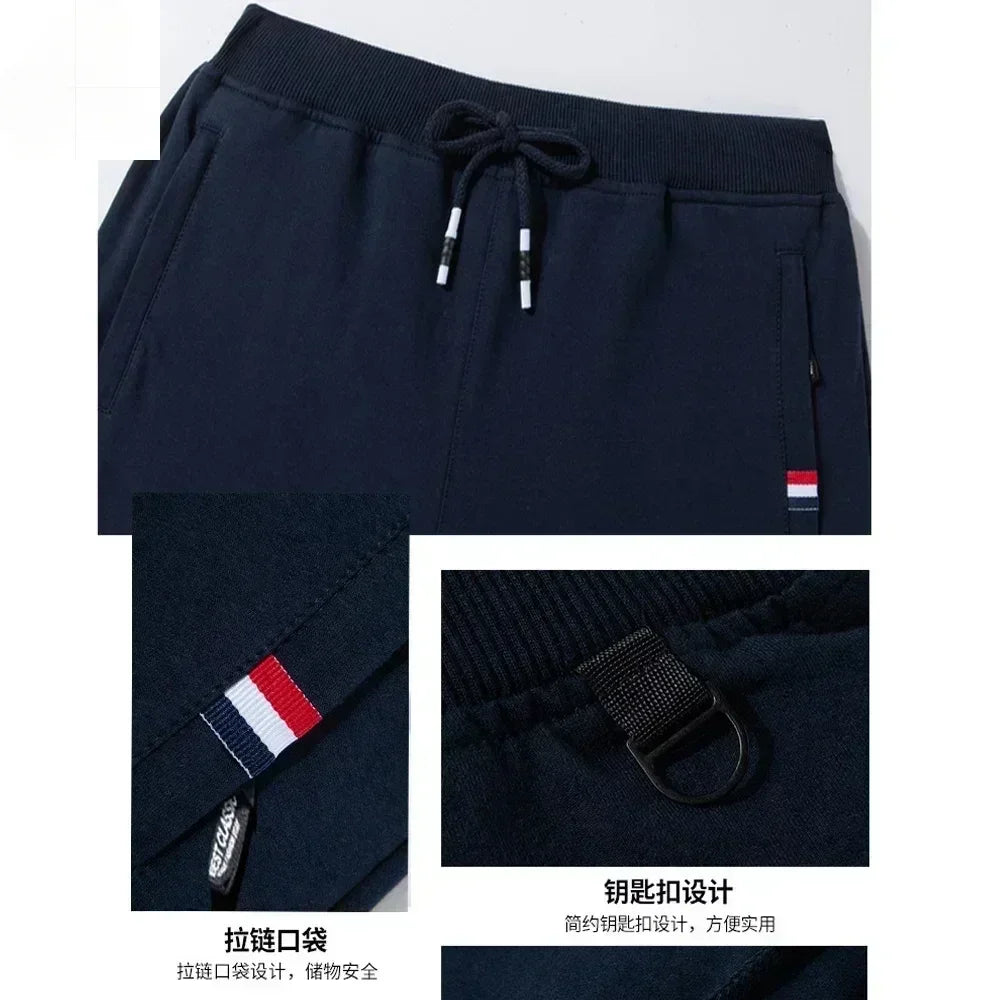 Spring Pants Men Fitness Sportswear Tracksuit Elastic Waist Sweatpants Cotton Trousers Loose Gym Jogger Track Pants Mens M- 8XL