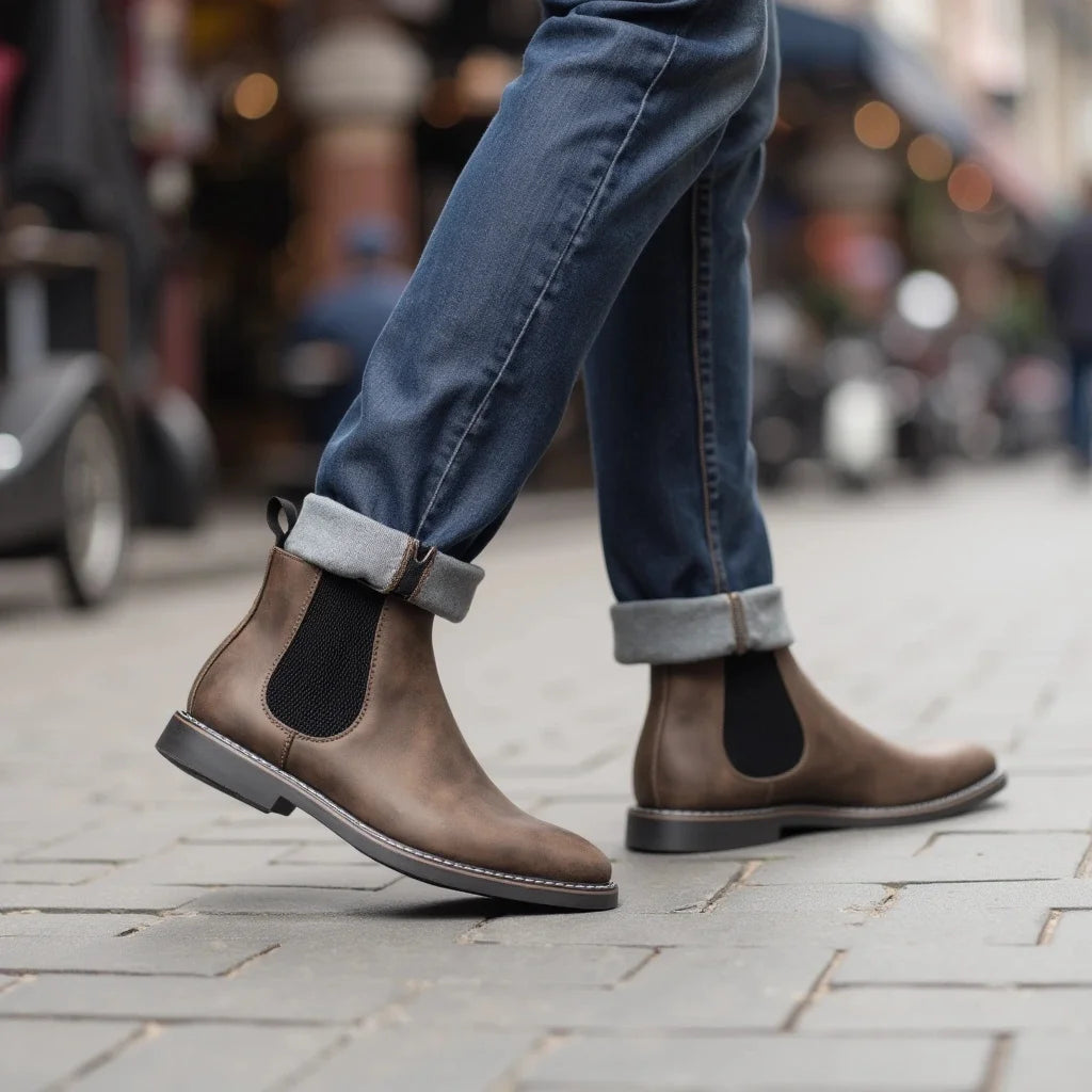 Men's 2026 Casual Comfortable Retro Chelsea Boots Fashion Leather