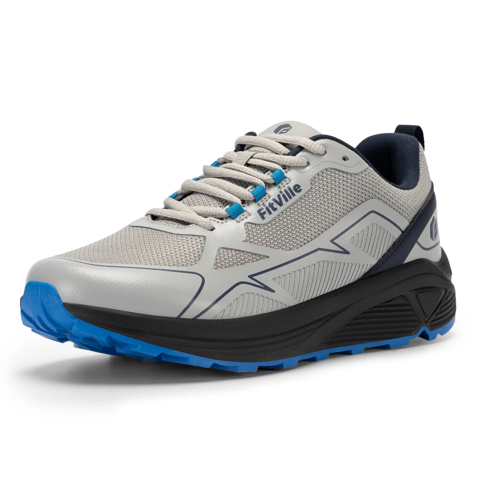 Fittington Running Shoes For Men Trail Walking Sneakers Athletic Shoe With Extra Wide Toe Box Arch Support Soft Sport Shoes