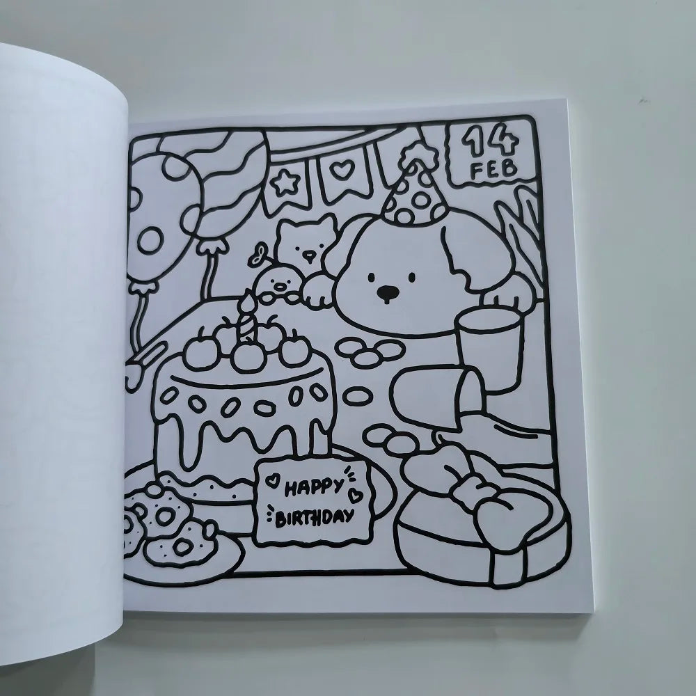 Cozy  Cuties Cute & Comfy Coloring Book For Adults Cute Drawing Book Perfect Gift for Party and Birthday