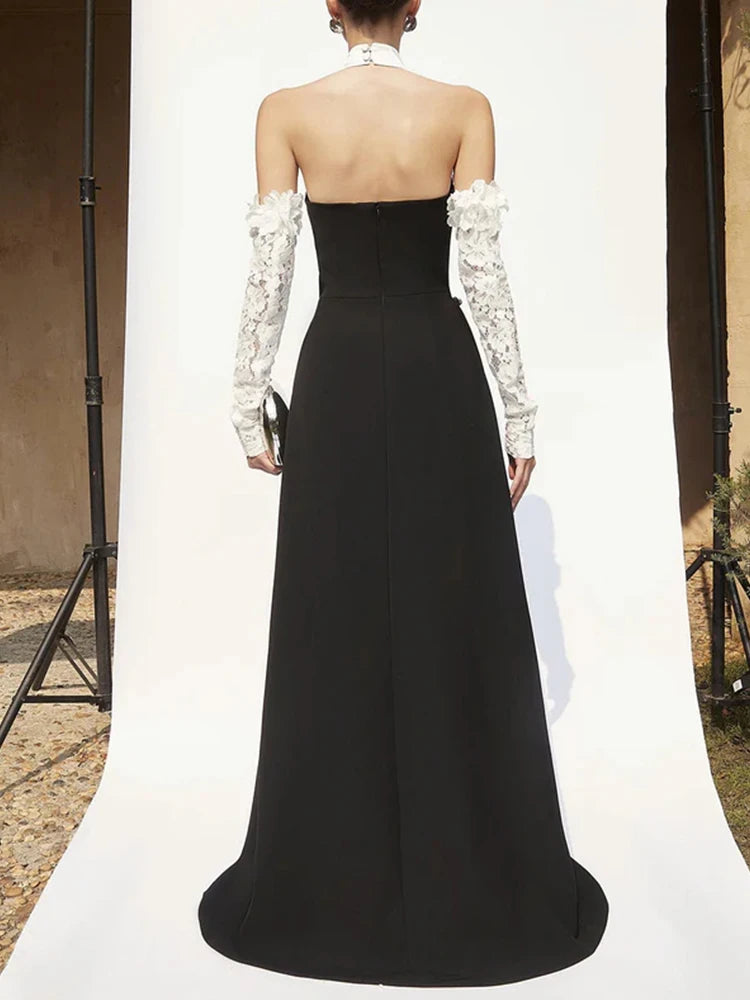Vintage Sleeveless Halter Gown
