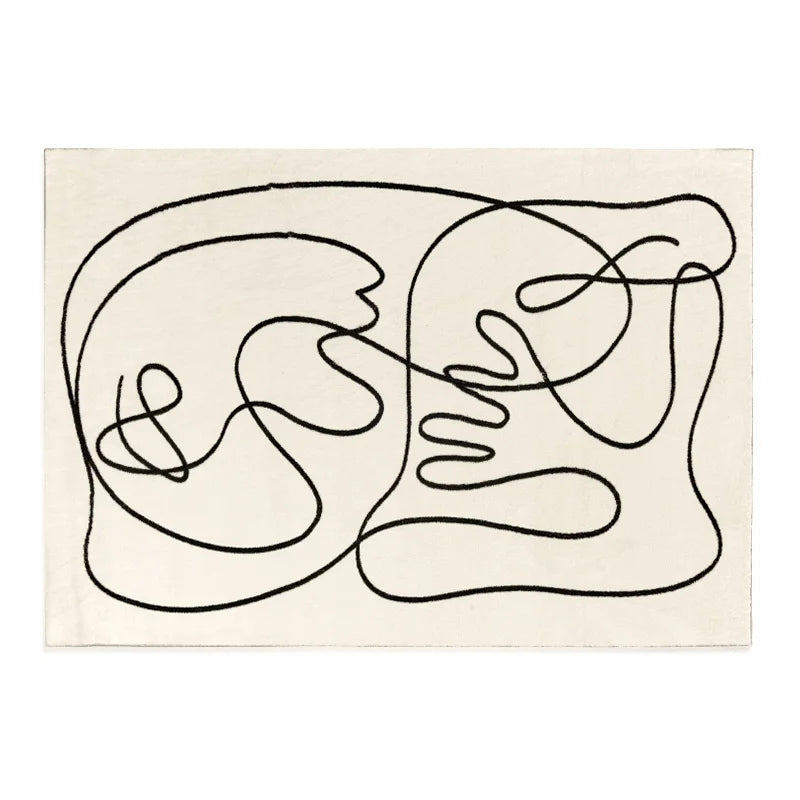 Nordic Style Living Room Decoration Carpet - Large Area Rug for Bedroom, Fluffy Soft Cloakroom Rug, Thickened Anti-skid Mat