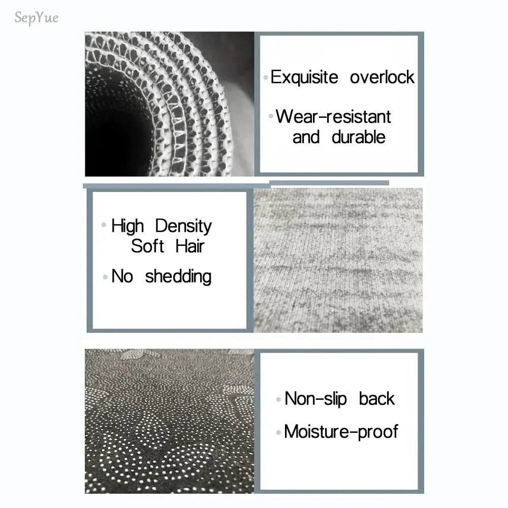 VIKAMA Modern Minimalist Round Rug Non-slip, Stain-resistant Sofa, Recliner, Bathroom, Laundry Room Rug Home Decor