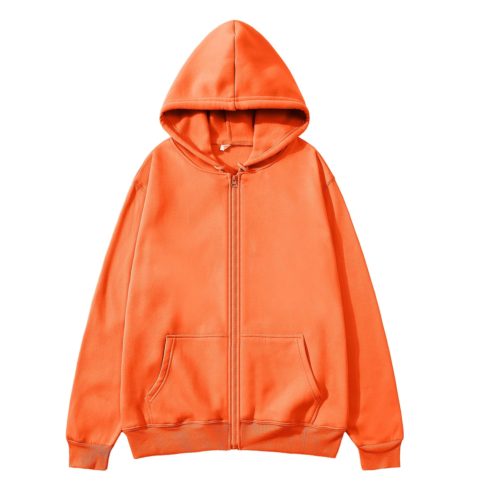 2025New Trendy Sweatshirt Coat Front Pockets Warm Zipper Lamb Wool