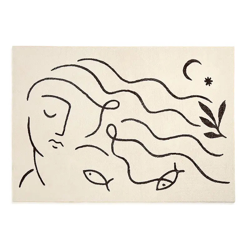 Nordic Style Living Room Decoration Carpet - Large Area Rug for Bedroom, Fluffy Soft Cloakroom Rug, Thickened Anti-skid Mat