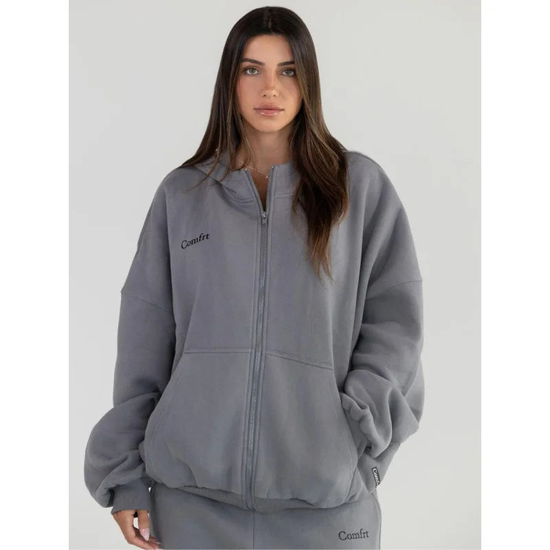 Comfort winter girls Cloud Zip Oversized Hoodie