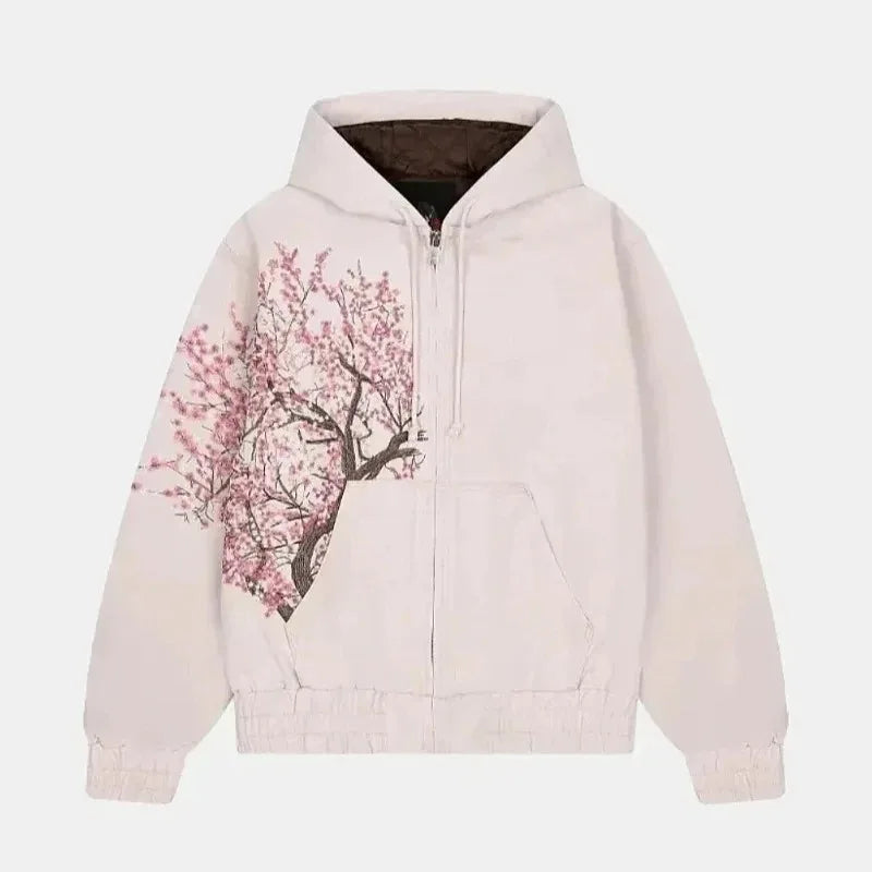 European and American Fashion Trends Joker Pattern Embroidered Zipper Hoodie Women Street Hip Hop Retro Casual Sweatshirt Unisex