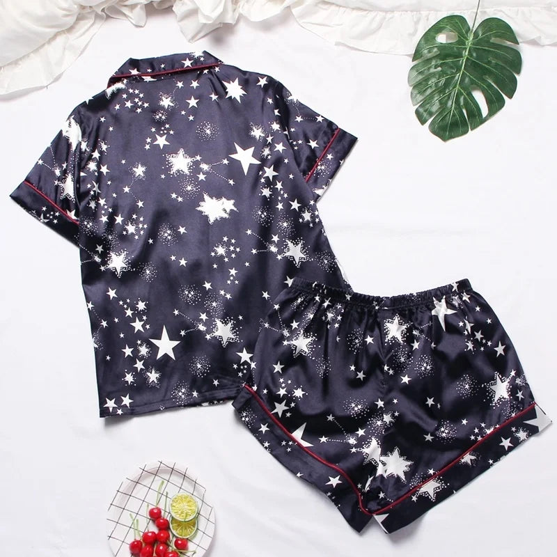 Spring Autumn Pajama Women Silk Satin Pajamas Set Long Sleeve Shirt with Trouser Sleepwear Loungewear Female Pajamas Suits Mujer