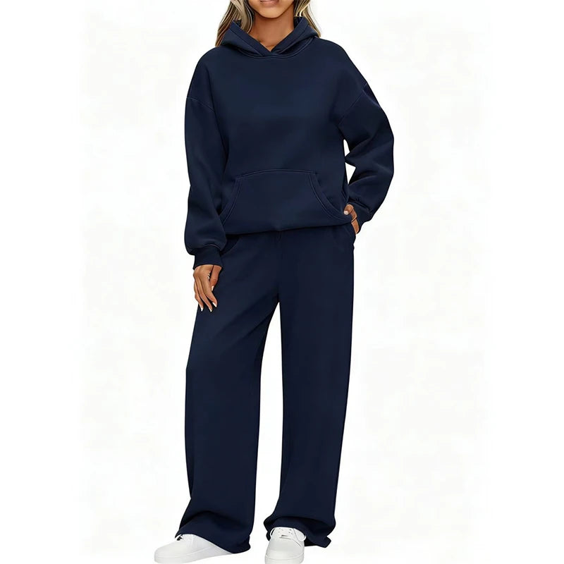 Autumn Winter Women Hoodie+Wide