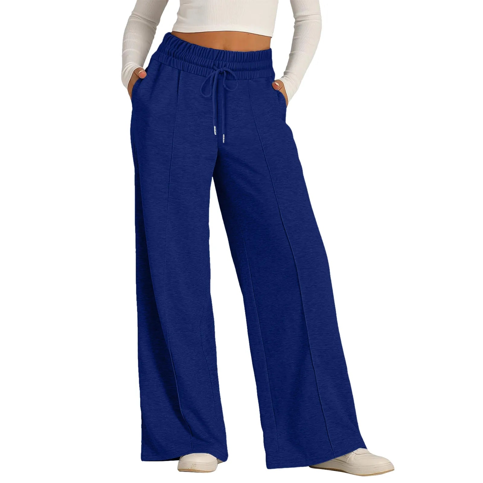 Tie Pants for Women Summer Casual Loose Wide Leg Trousers Jumpsuit Casual Spaghetti Strap Stretchy Long Pant Sports Sweatpants