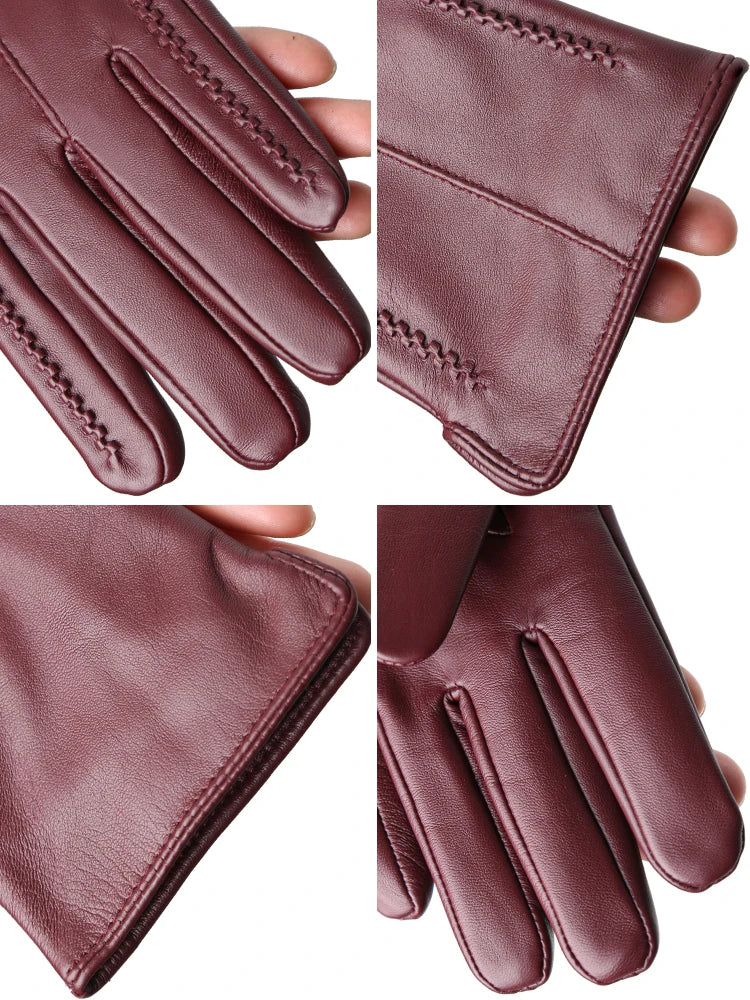 Women's sheepskin gloves winter