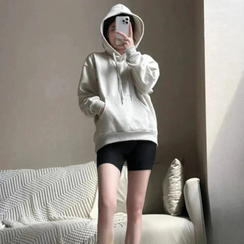 Women Fleece Lined Slim Fit Hoodie Soft Skin-Friendly Lightweight Warm Pullover Casual Hooded Sweatshirt for Daily Wear