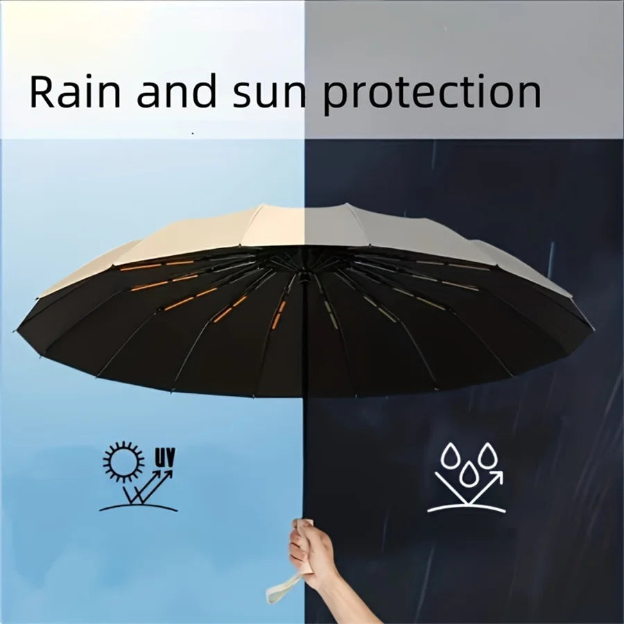 12 Bone Black Glue Fully Automatic Umbrella With Thick And Durable