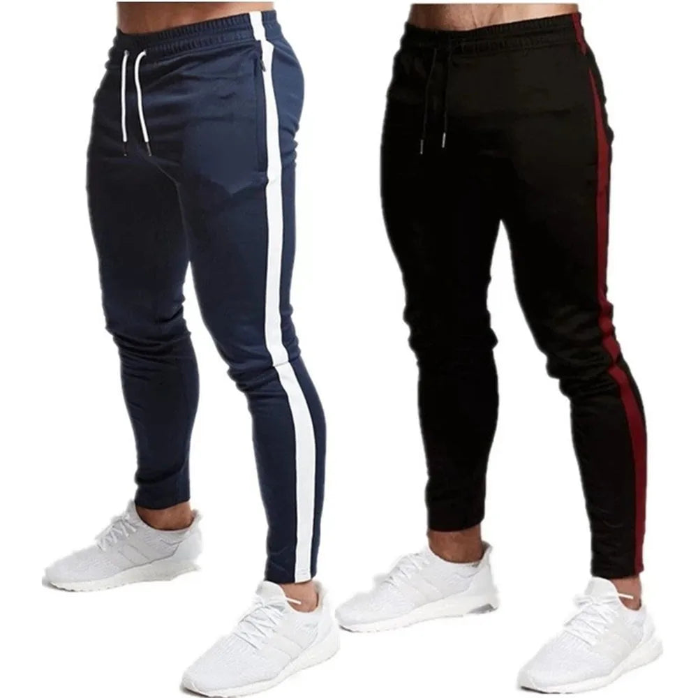 Fashion Men's Gym Pure Color Joggers Fitness Casual Long Pants Workout Skinny Sweatpants Tracksuit Trousers