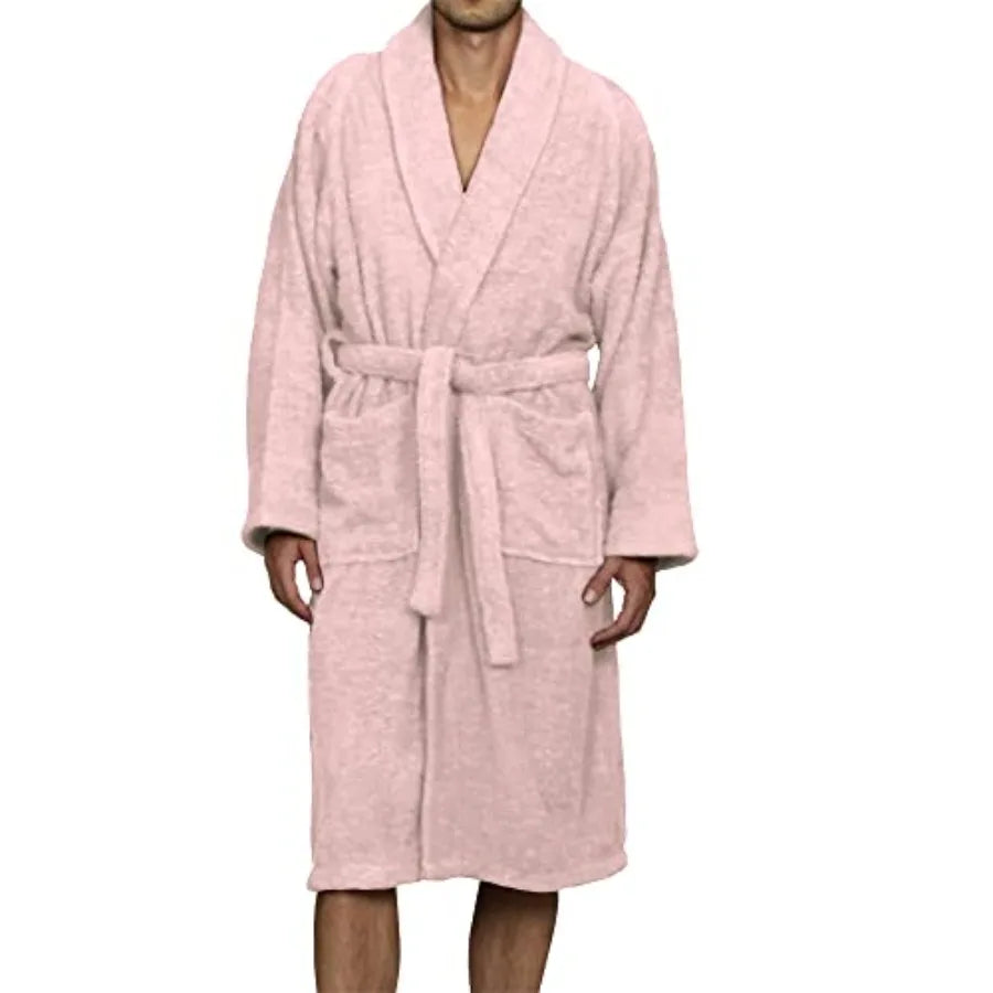 HOMECITY Terry Bathrobes Combed Cotton Terry Cloth Bath Robe for Women Men Luxurious Absorbent