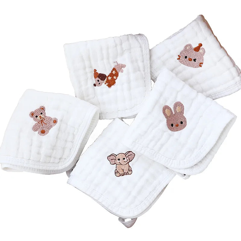 5pcs Cotton Baby Face Towel Set Soft Muslin Squares