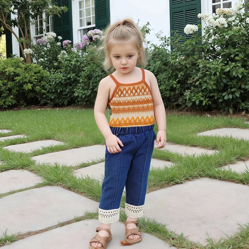 Girls Sleeveless Knit Top