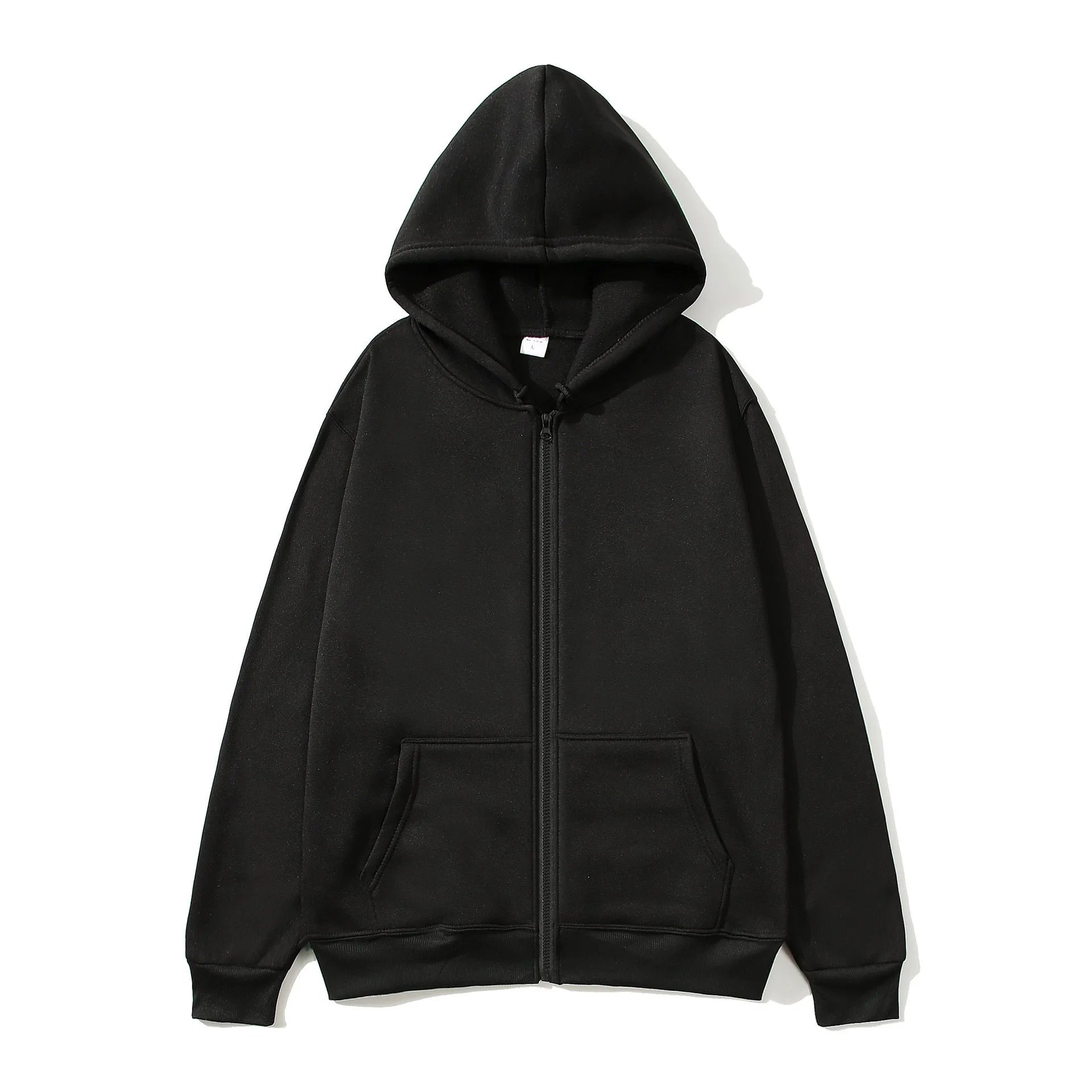 2025 unisex zipper sweatshirt cardigan hooded sweatshirt solid color sportswear top for autumn and winter