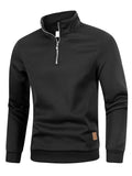 Men's Zip Turtleneck Sweater – Warm Solid Color Pullover