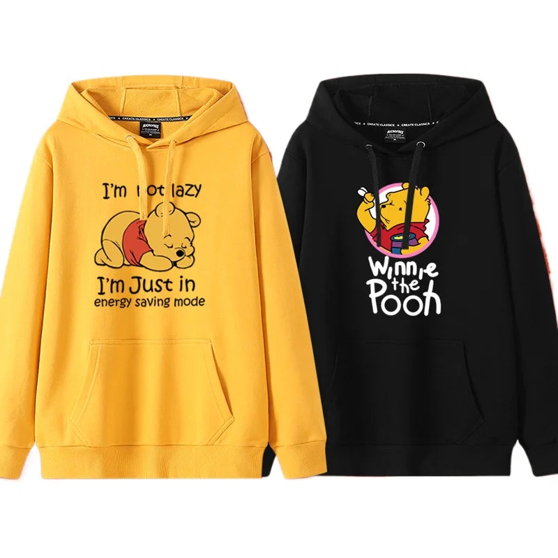 Cartoon Winnie the Pooh Fashion Simple Sweater Women's Loose and Comfortable Hooded Versatile Couple Girlfriend Sweater Jacket