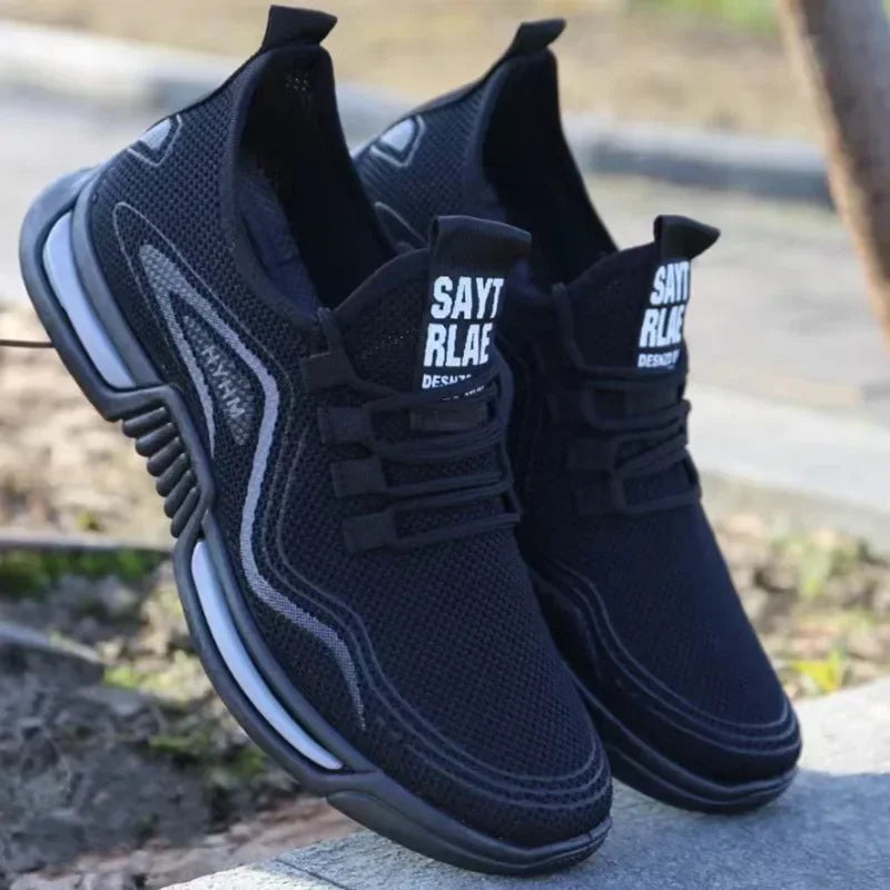 Men's Slip-On Fashion Sneakers - Breathable Sport Running Shoes for Gym Training, Walking, and Tennis
