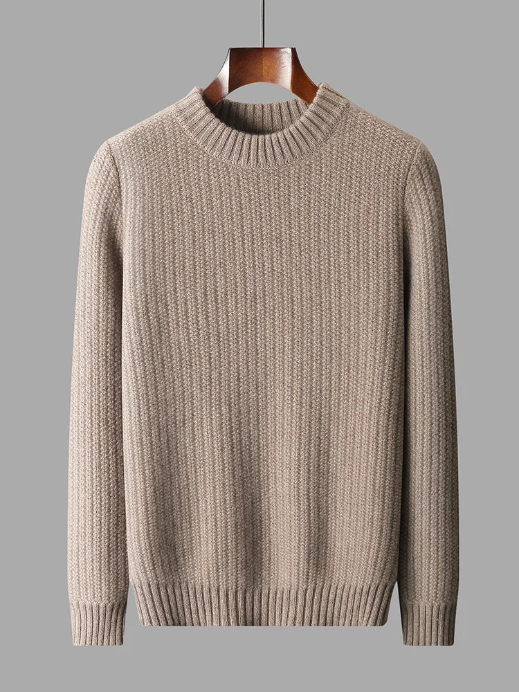 100% Pure Cashmere Sweater for Men - Round Neck, Thick, Warm, Fashionable Sweater