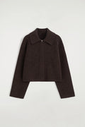 Ethereal MD 2026 Cosmod Spring New Style Women's Casual Standard Style Short Lapel Brown Zipper Jacket