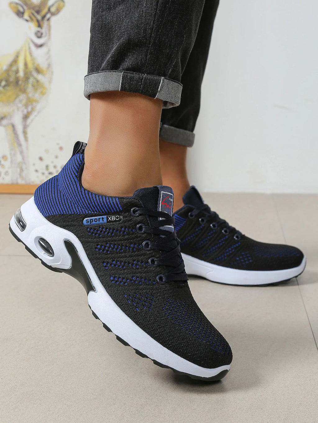 Men's breathable lace-up running