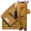 Autumn Winter Men's Thick Warm Corduroy Pants Fleece Trousers Casual Business Style Long Jeans for Men