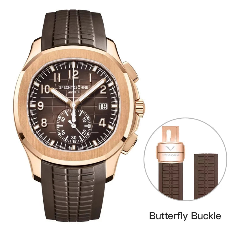 Dropshipping Products 2025 Men Watch Specht&Sohne Japan Chronograph Quartz Wristwatch Rose Gold Waterproof