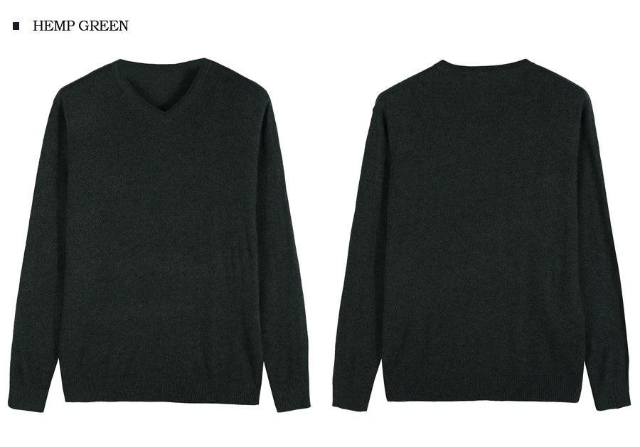 2023 Autumn New Men's V-neck Wool Sweater Business Casual Solid Color Thin Pullover Sweater Brand Clothes Blue Red Black
