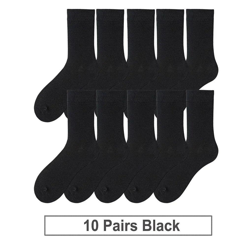5 Pairs Men's Basic Crew Socks - Cloud-Touch Cotton Material with All-Day Breathability, White Daily Essential