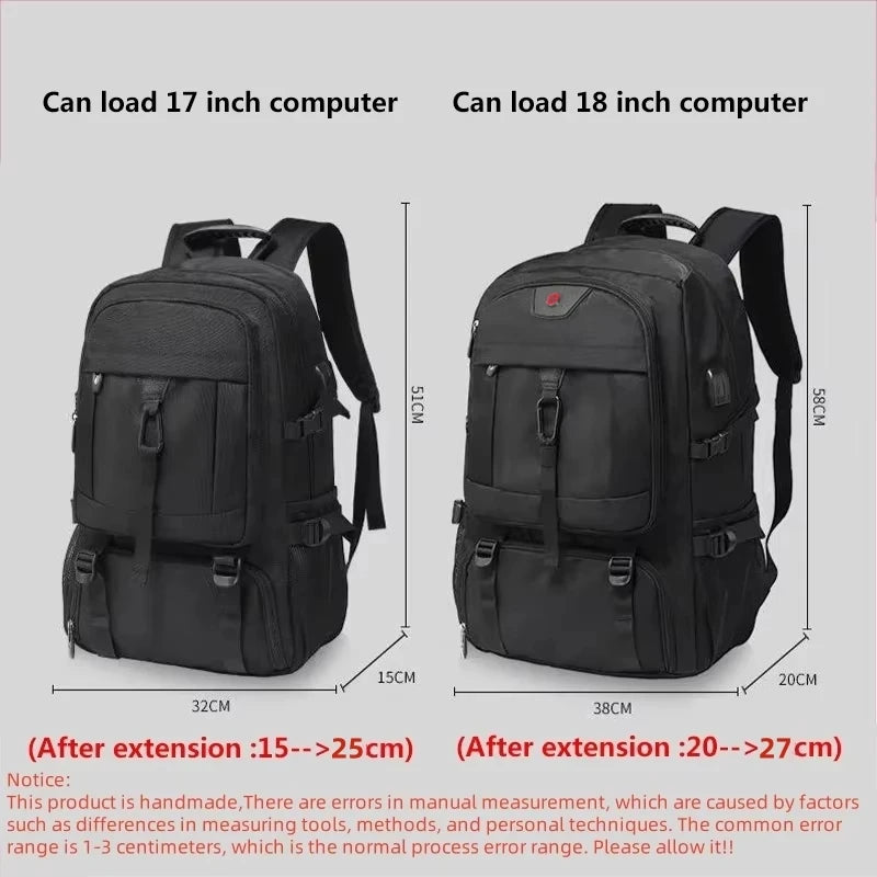 50L 80L Large Travel Backpack Men Separate Shoe Compartment Business