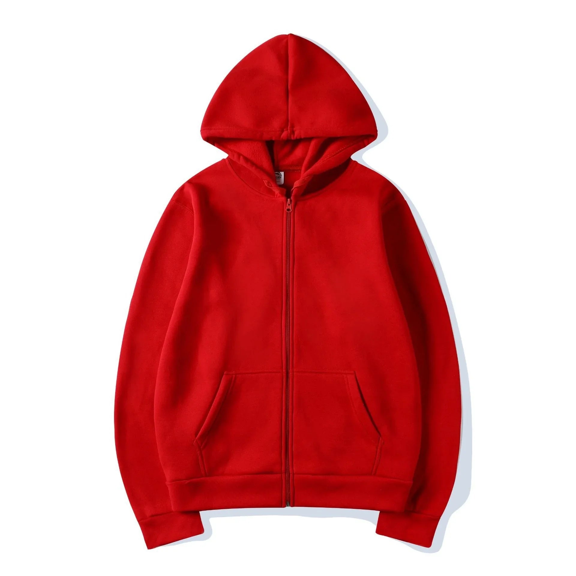 2025 New Trendy Sweatshirt Coat with Front Pockets - Warm Zipper Lamb Wool Jacket for Men and Women - Autumn Winter Pure Color Cardigan Hoodie