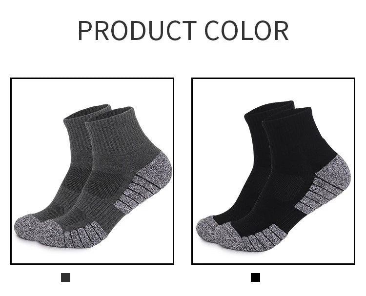 6 Pairs Outdoor Sports Socks Thickened Towel Bottomed Hiking Socks Sweat-Absorbing Short Tube Sports Running Socks Men Socks