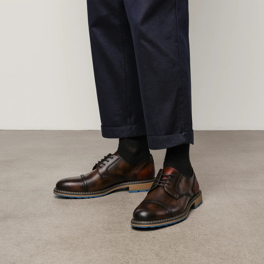 Retro Men's Derby Shoes Casual Fashion Leather Shoes
