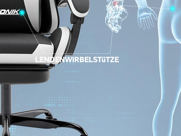 Gaming Chair with Massage Ergonomic Desk Chair Footrest Headrest Rotatable Chair for Office and Gamers